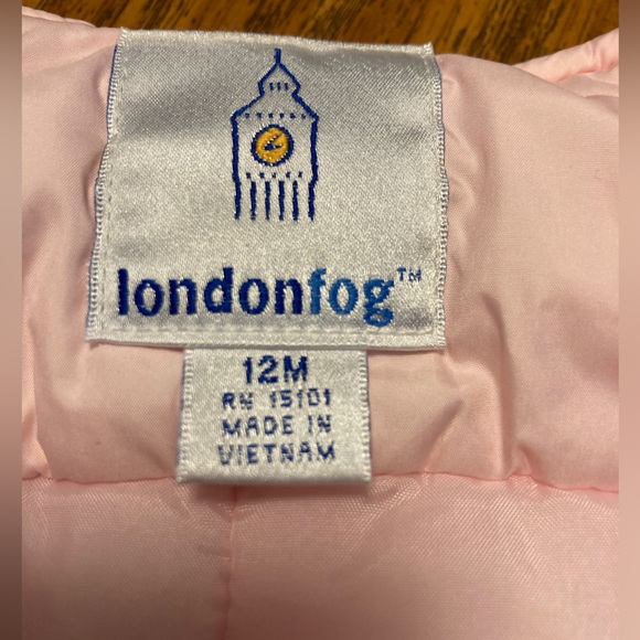 London Fog Pink Snow Bib with attached booties - size 12 months - NWOT - Picture 4 of 7